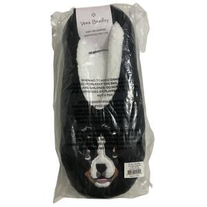 Vera Bradley Soft Fleece Cozy Life Slippers Dog Show Black Large 9-10 NIP